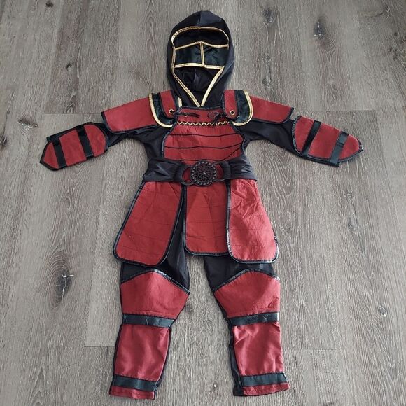 Kids TeeTot Deluxe Ninja Knight Halloween Costume w/ Built in Mask Sz 3/4 - Picture 2 of 4